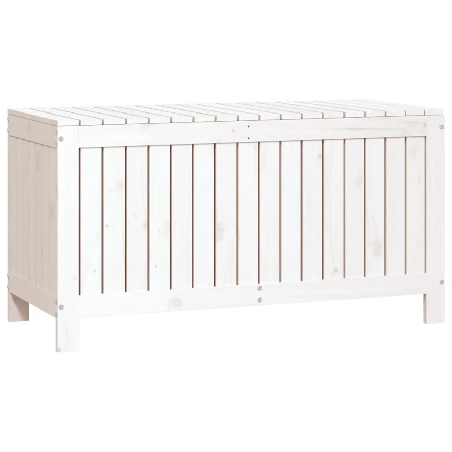 Boîte de rangement de jardin Blanc 115x49x60 cm Bois de pin - 5