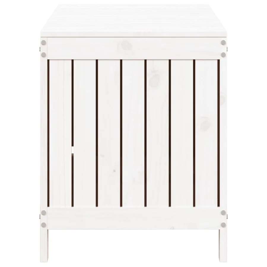 Boîte de rangement de jardin Blanc 115x49x60 cm Bois de pin - 7