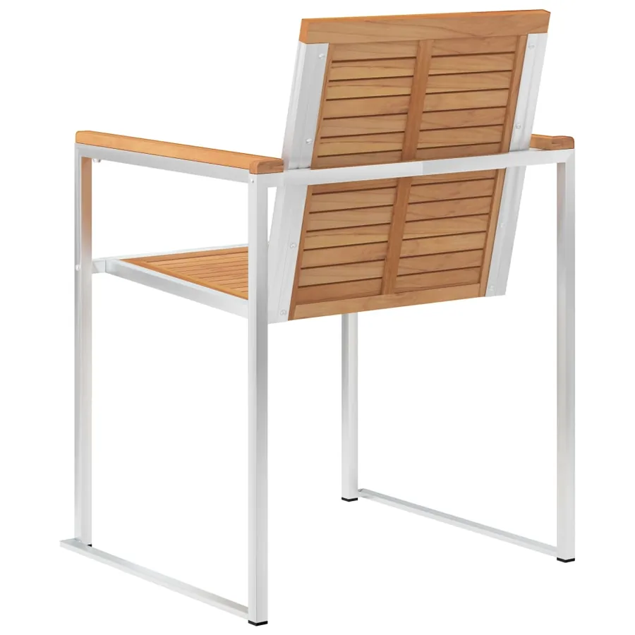 Chaises de jardin avec coussins lot de 2 Teck solide et acier - 7