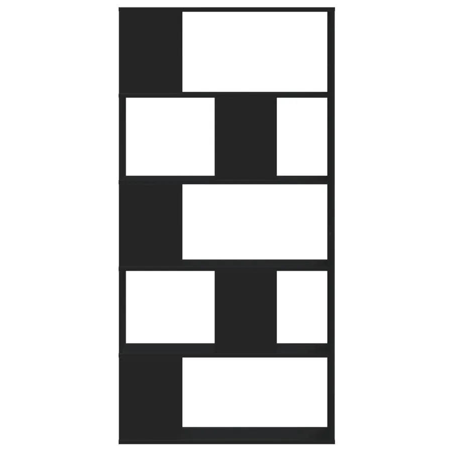 Bibliothèque 5 niveaux noir 80,5x23,5x162,5 cm bois ingénierie - 3