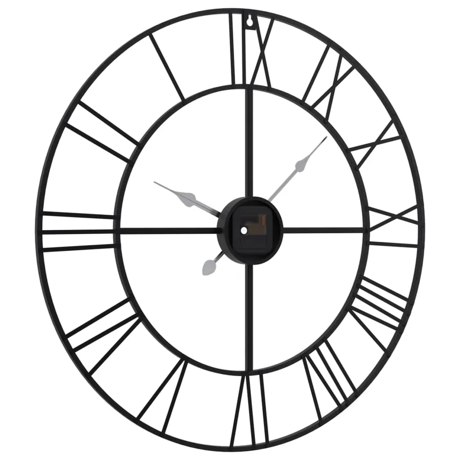 Horloge murale noir Ø50 cm fer - 5