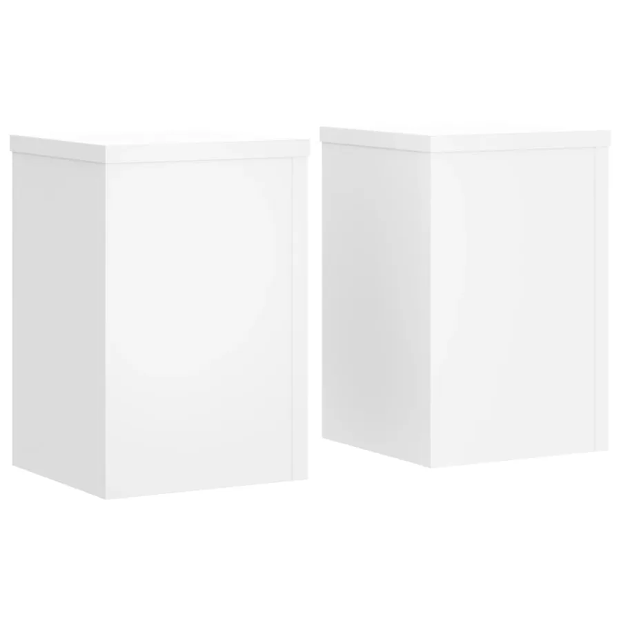 Supports pour plantes 2 pcs blanc 25x25x35 cm bois d'ingénierie - 2