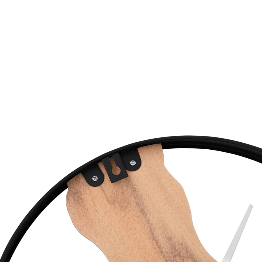 Horloge murale marron Ø35 cm fer et bois de chêne - 6