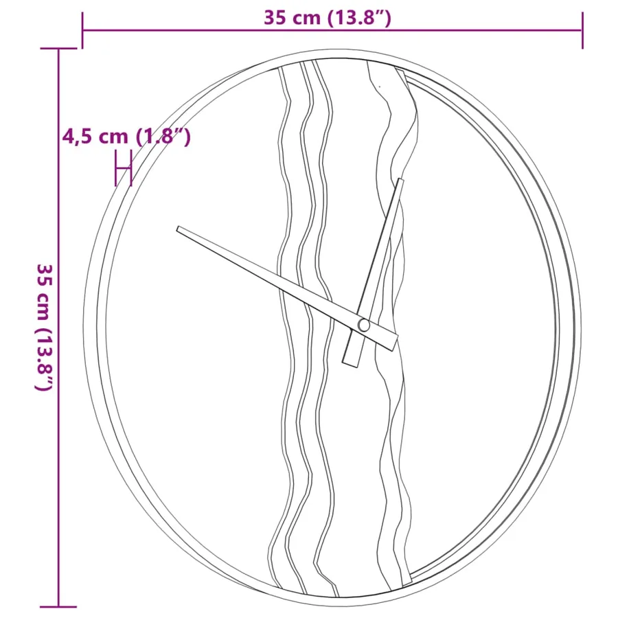 Horloge murale marron Ø35 cm fer et bois de chêne - 7