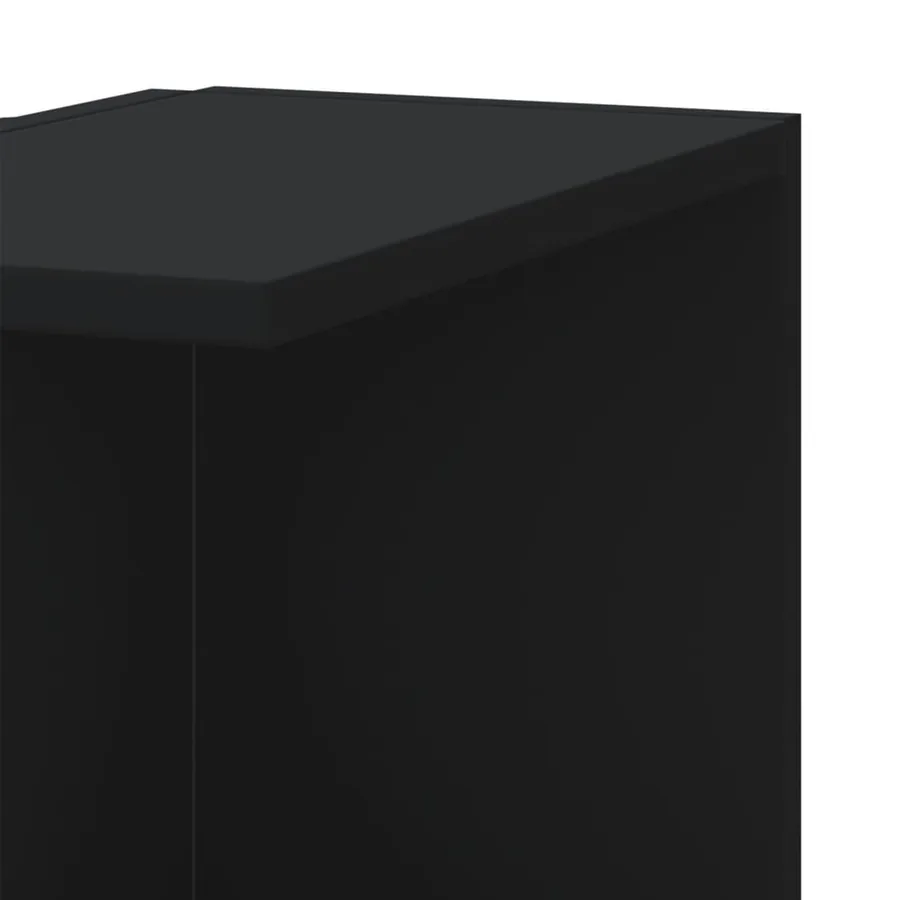 Étagère d'angle murale noir 36,5x36,5x140 cm bois d'ingénierie - 7