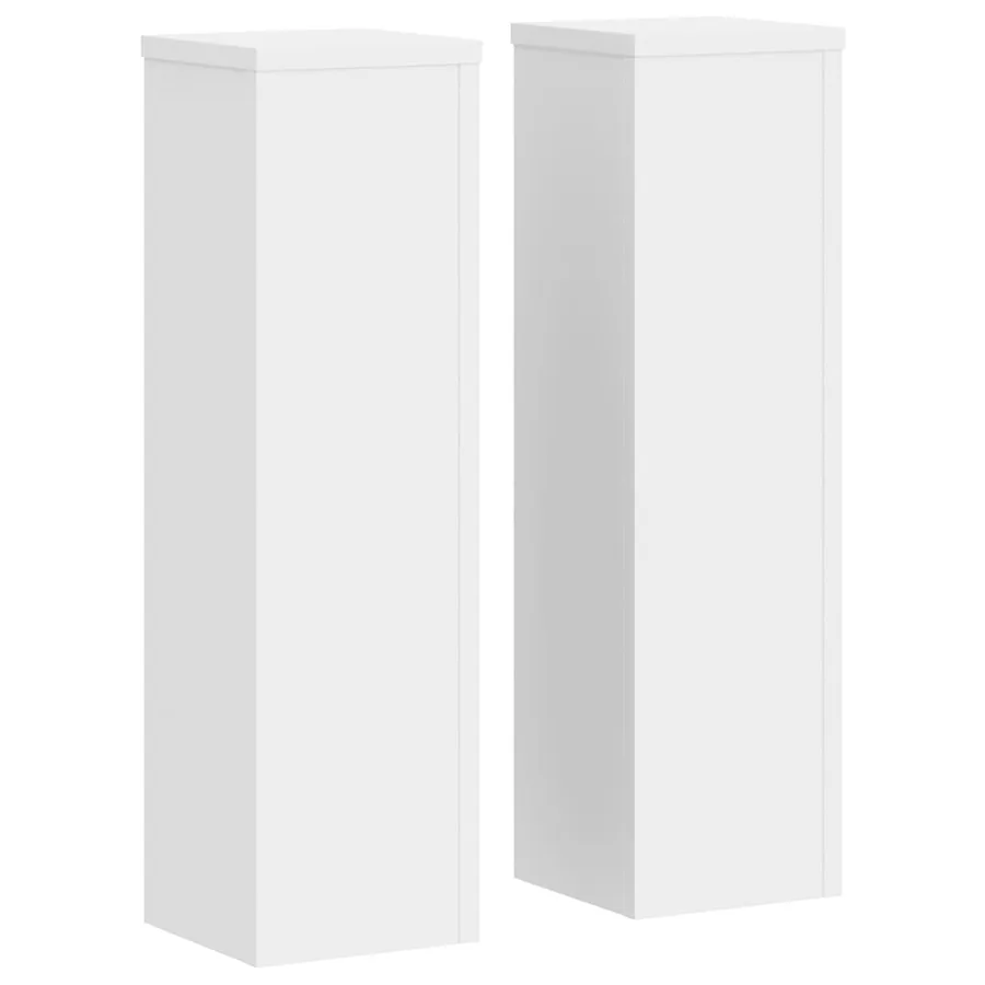 Supports pour plantes 2 pcs blanc 17x17x60 cm bois d'ingénierie - 2