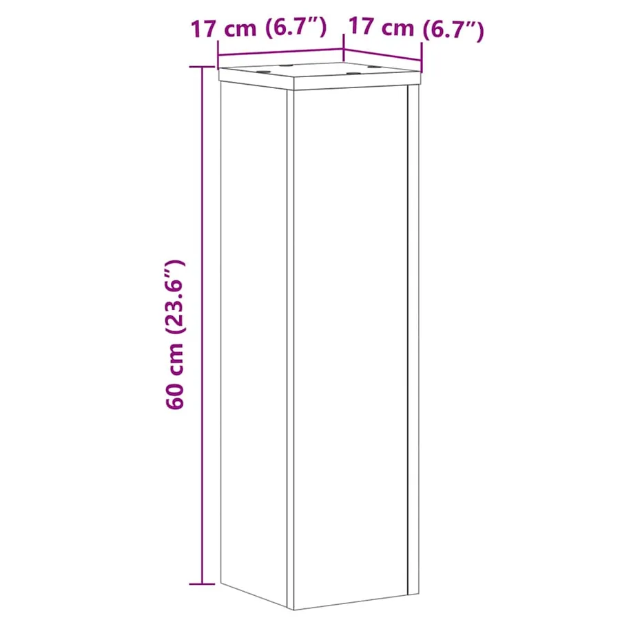 Supports pour plantes 2 pcs blanc 17x17x60 cm bois d'ingénierie - 8