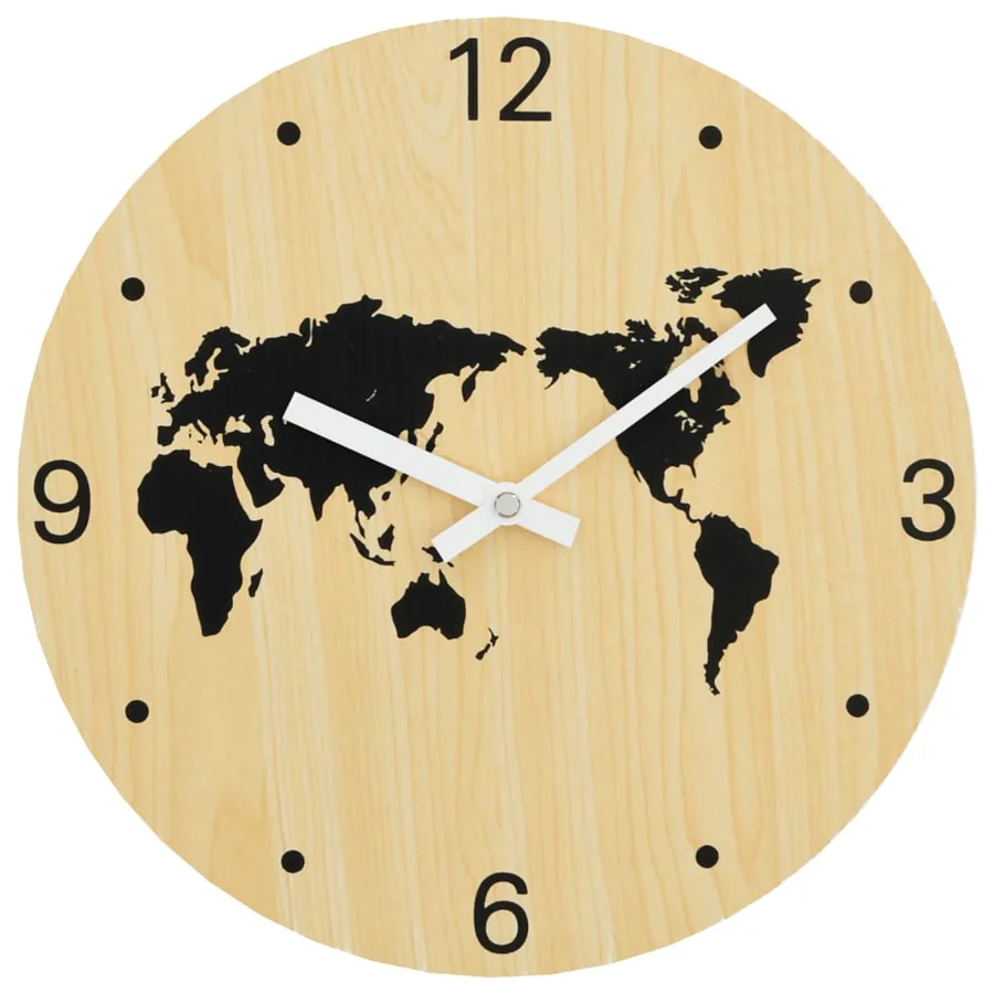 Horloge murale jaune et noir Ø30 cm bois d'ingénierie - 2