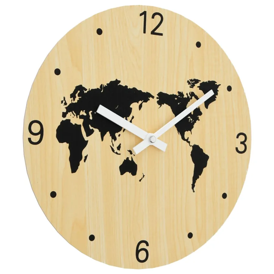 Horloge murale jaune et noir Ø30 cm bois d'ingénierie - 3