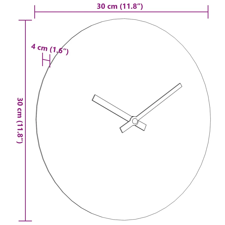 Horloge murale jaune et noir Ø30 cm bois d'ingénierie - 7
