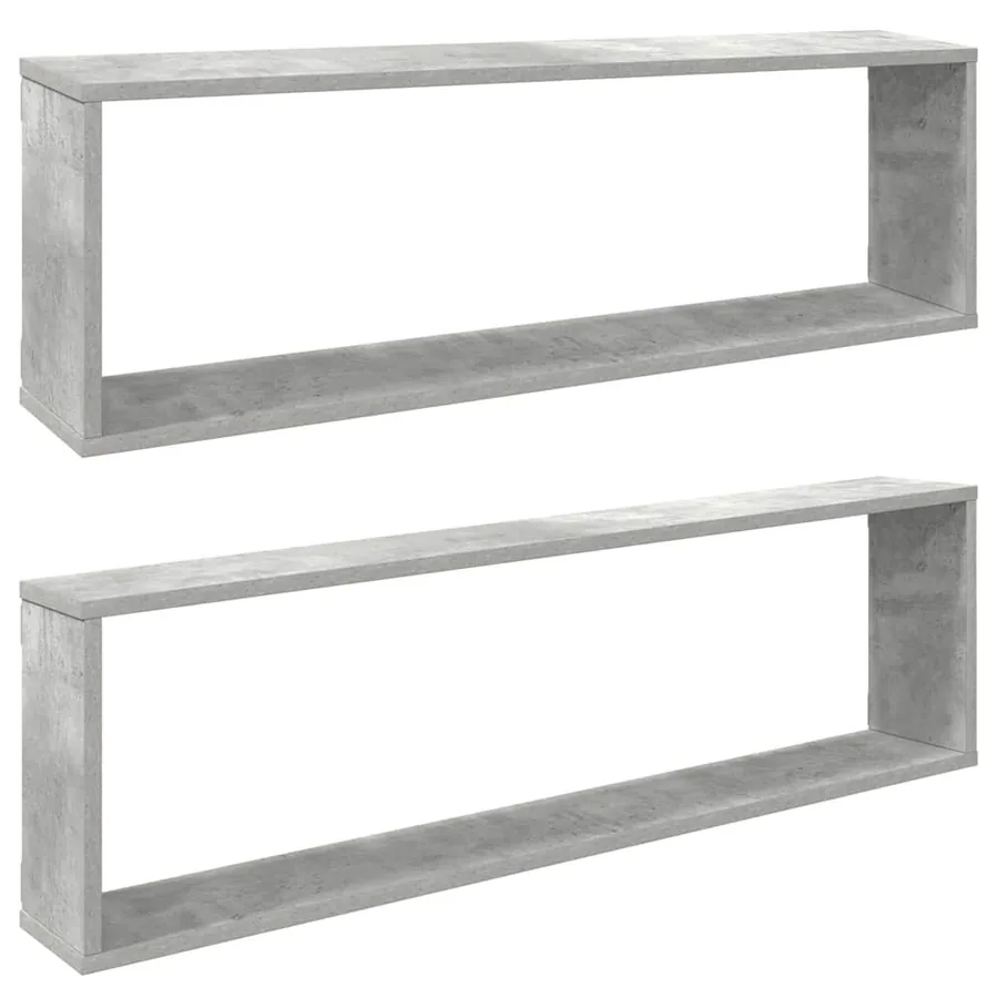 Étagères cube murales 2 pcs gris béton bois d'ingénierie - 2