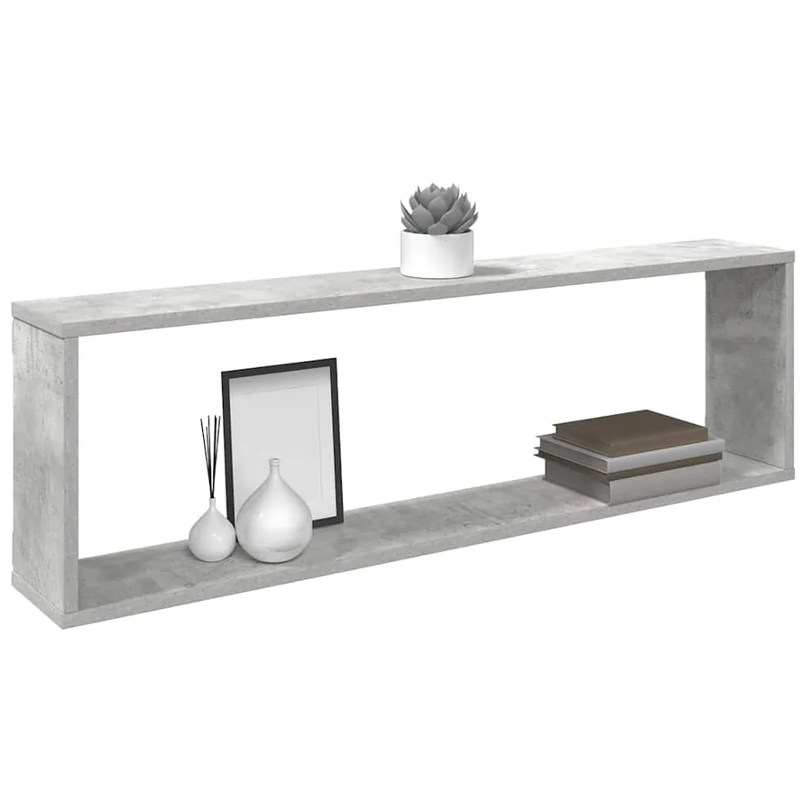 Étagères cube murales 2 pcs gris béton bois d'ingénierie - 4