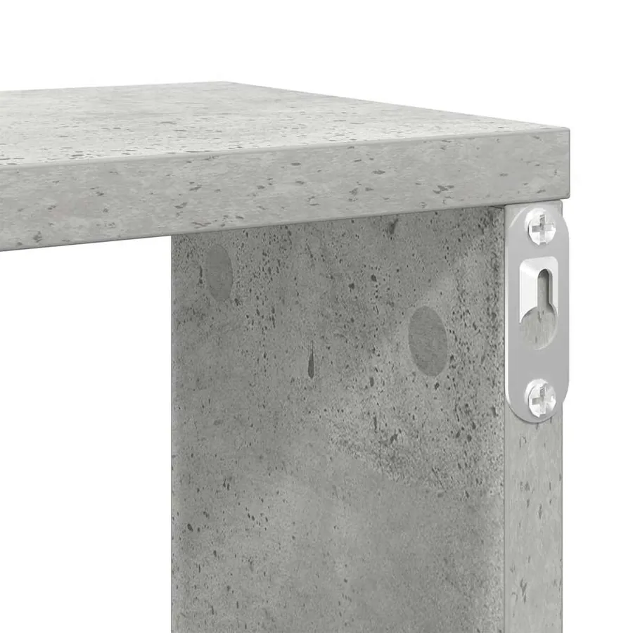 Étagères cube murales 2 pcs gris béton bois d'ingénierie - 9