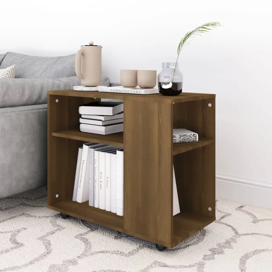 Table d'appoint Chêne marron 70x35x55 cm Bois d'ingénierie - 3