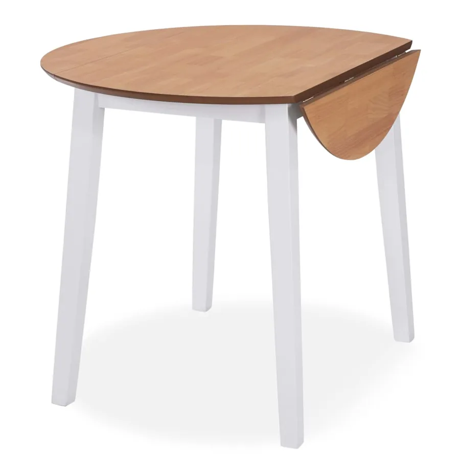 Ensemble de salle à manger 3 pcs MDF et hévéa Blanc - 4