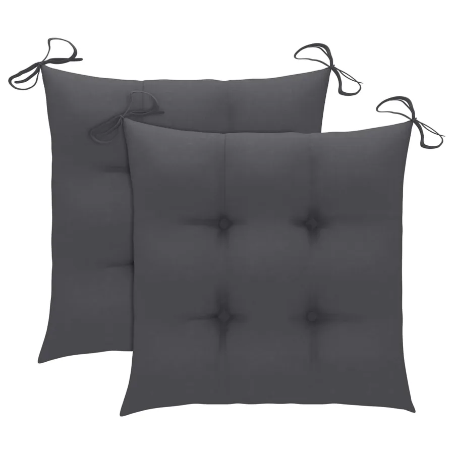 Chaises de jardin avec coussins lot de 2 Teck solide et acier - 10