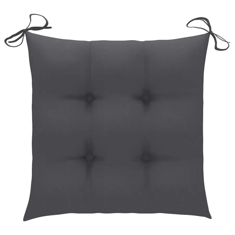Chaises de jardin avec coussins lot de 2 Teck solide et acier - 12