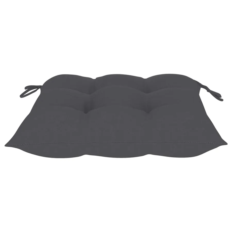 Chaises de jardin avec coussins lot de 2 Teck solide et acier - 13