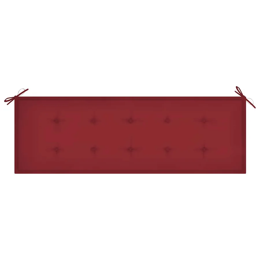 Banc de jardin empilable et coussin 159 cm Bois de teck massif - 5