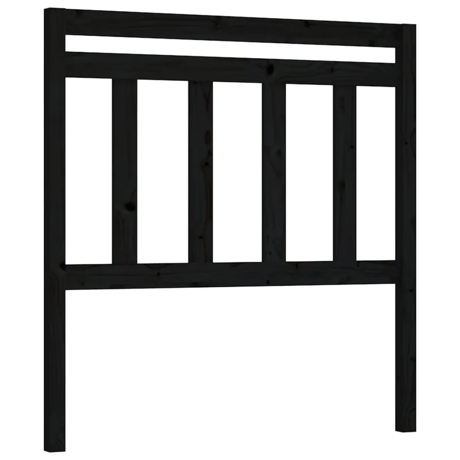 Tête de lit Noir 96x4x100 cm Bois massif de pin - 2