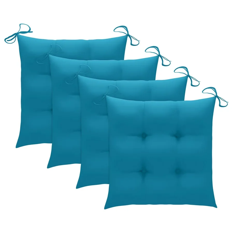 Chaises de jardin lot de 4 avec coussins Bois de teck massif - 7