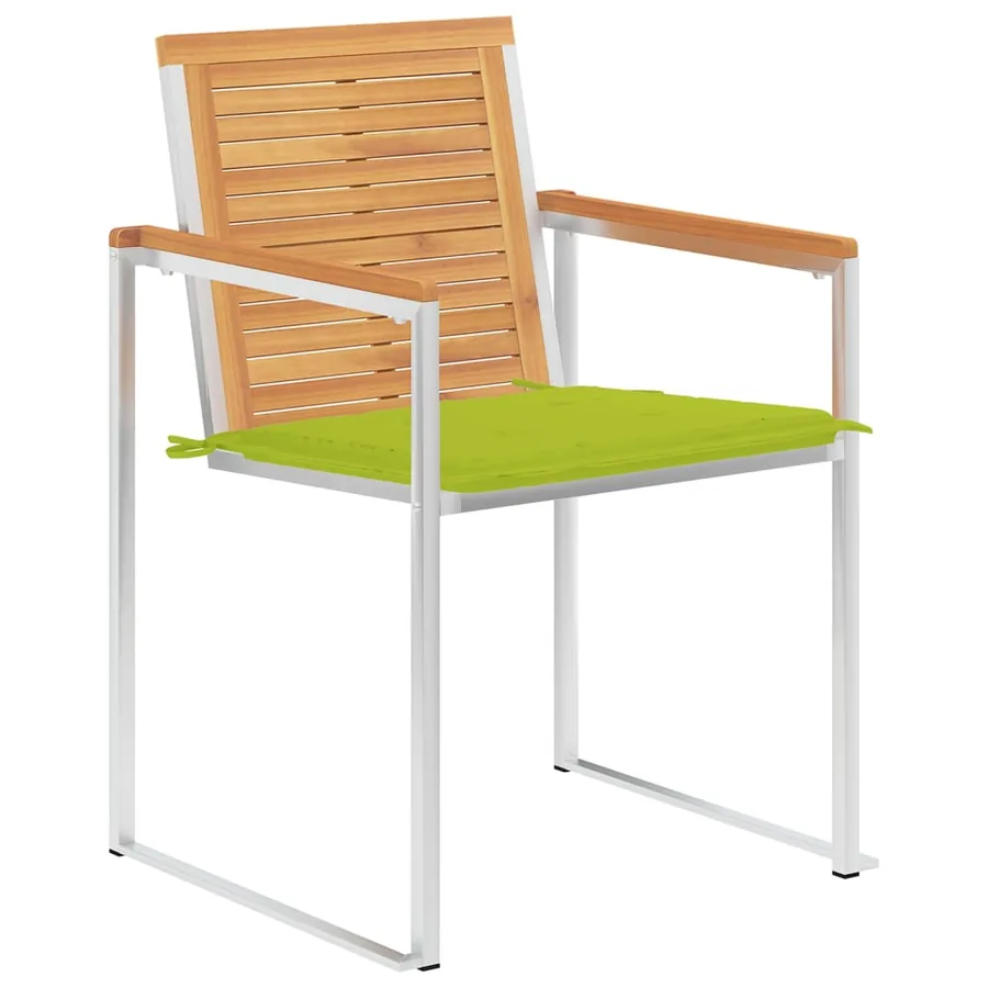 Chaises de jardin lot de 6 avec coussins Bois de teck massif - 2