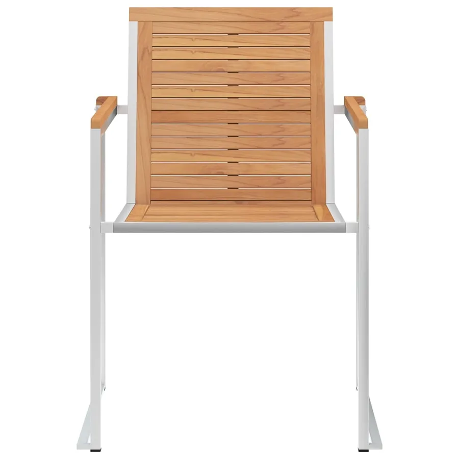 Chaises de jardin lot de 8 avec coussins Bois de teck massif - 5