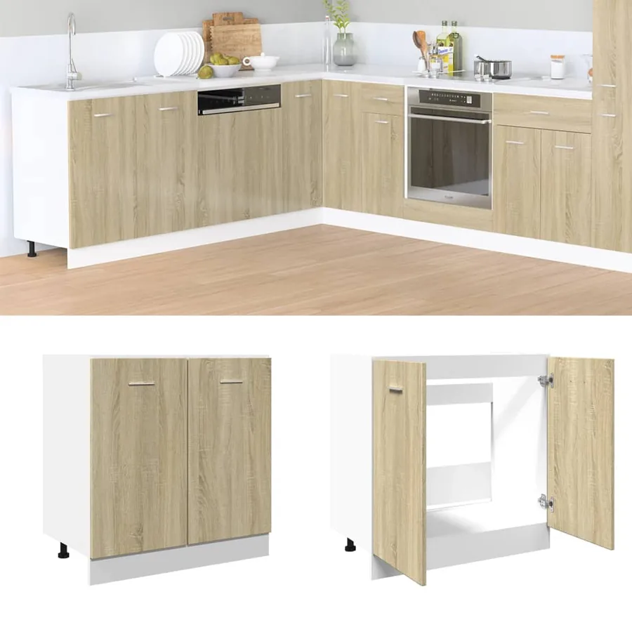 Meuble bas "Lyon" Chêne Sonoma 80 x 46 x 81,5 cm Bois d'ingénierie
