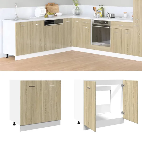 Meuble bas "Lyon" Chêne Sonoma 80 x 46 x 81,5 cm Bois d'ingénierie