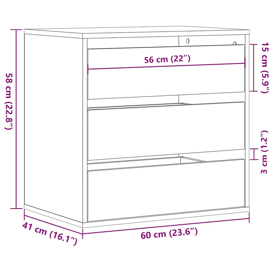 Commode d'angle blanc 60x41x58 cm bois d'ingénierie - 8
