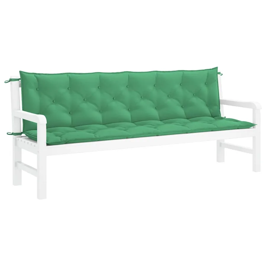 Coussin de banc de jardin vert 200x(50+50)x7 cm tissu oxford - 4