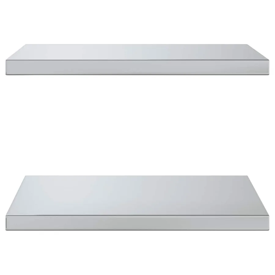 Étagères murales 2 pcs 50x40 cm argenté acier inoxydable - 4