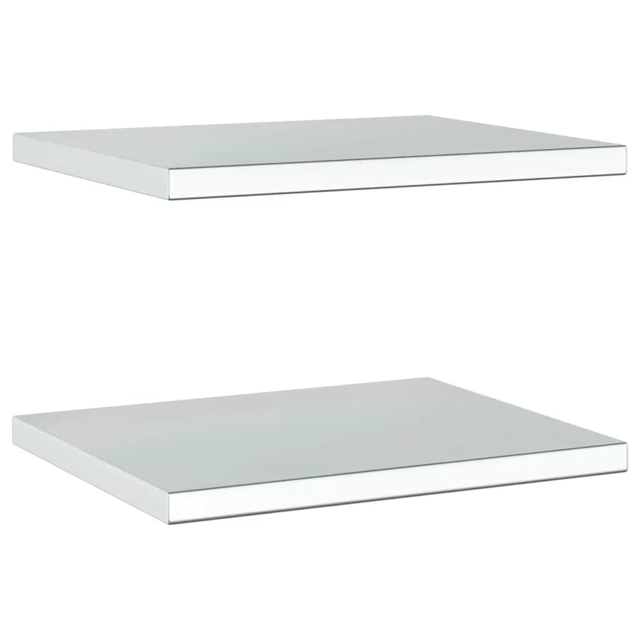 Étagères murales 2 pcs 50x40 cm argenté acier inoxydable - 6