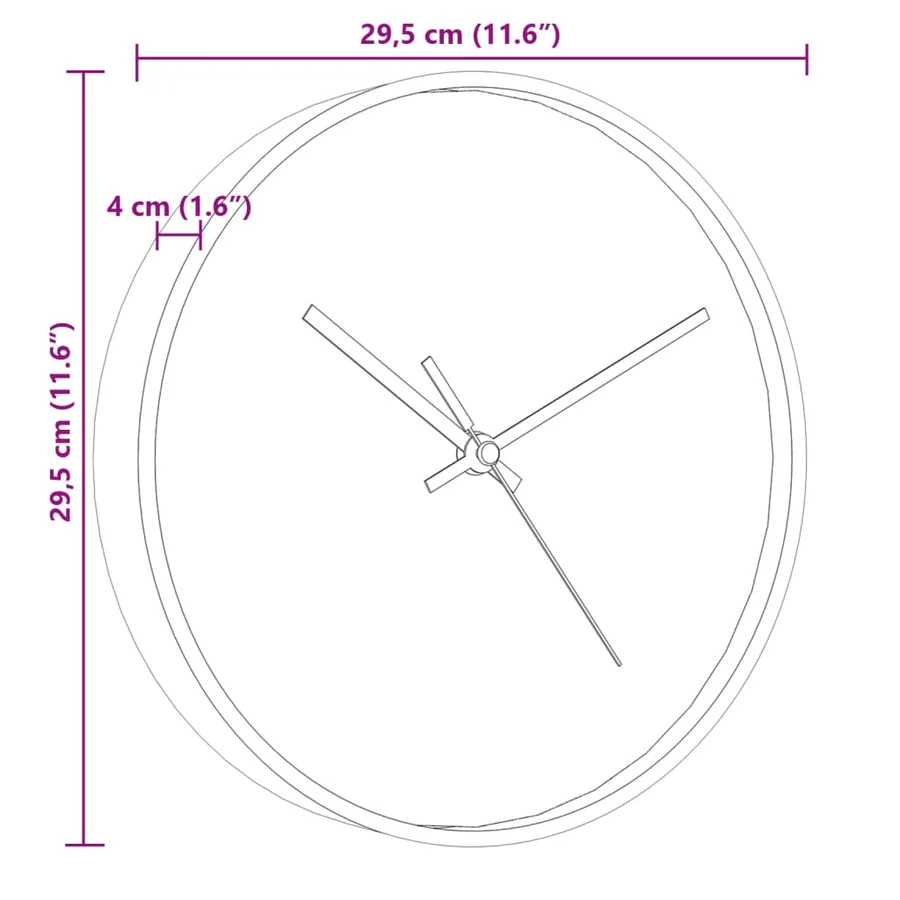 Horloge murale doré et bleu Ø29,5 cm polystyrène et verre - 7