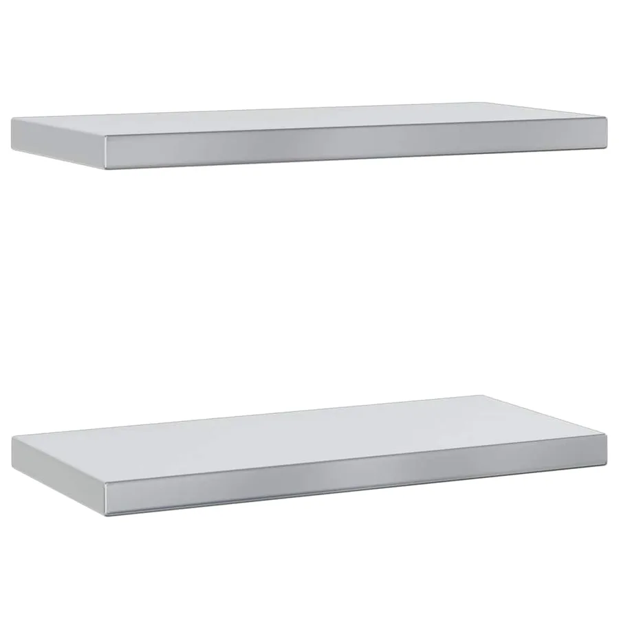 Étagères murales 2 pcs 50x23,5 cm argenté acier inoxydable - 2