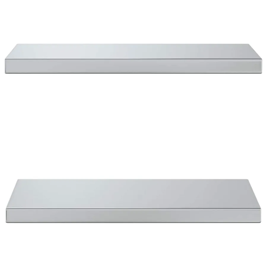 Étagères murales 2 pcs 50x23,5 cm argenté acier inoxydable - 4