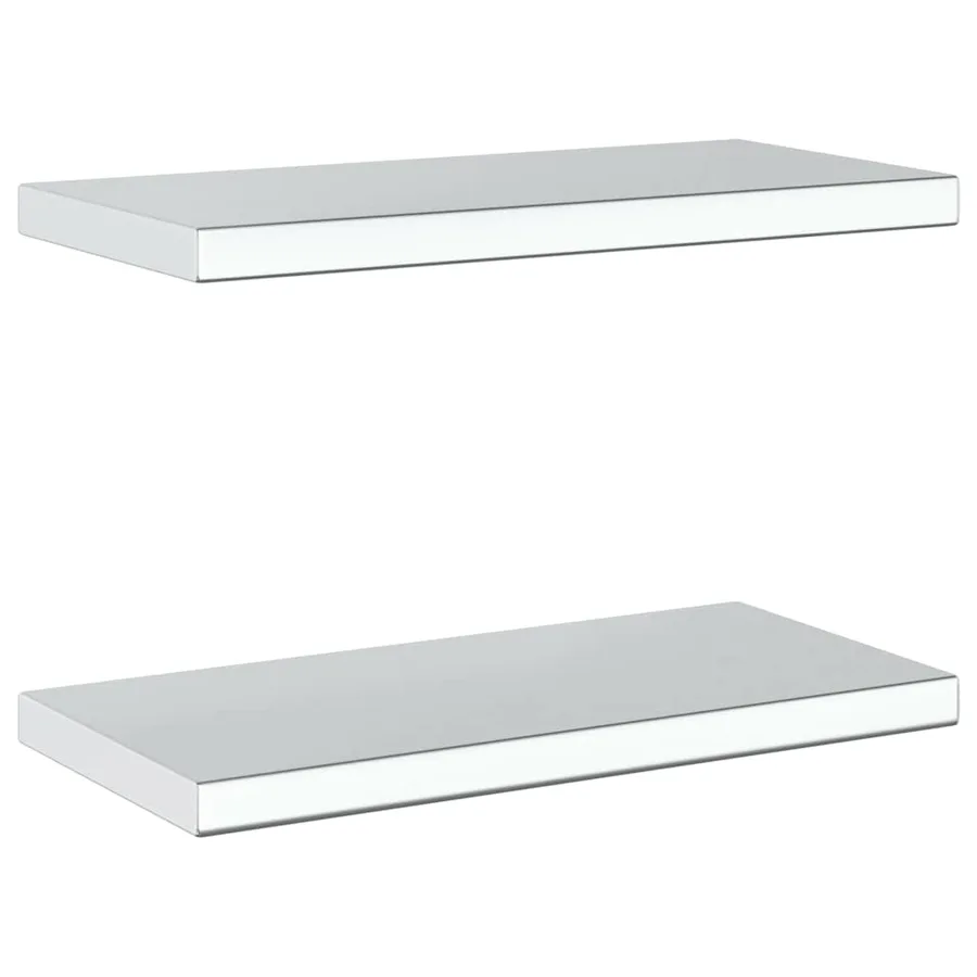 Étagères murales 2 pcs 50x23,5 cm argenté acier inoxydable - 6