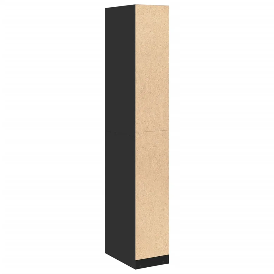 Garde-robe noir 30x50x200 cm bois d'ingénierie - 6