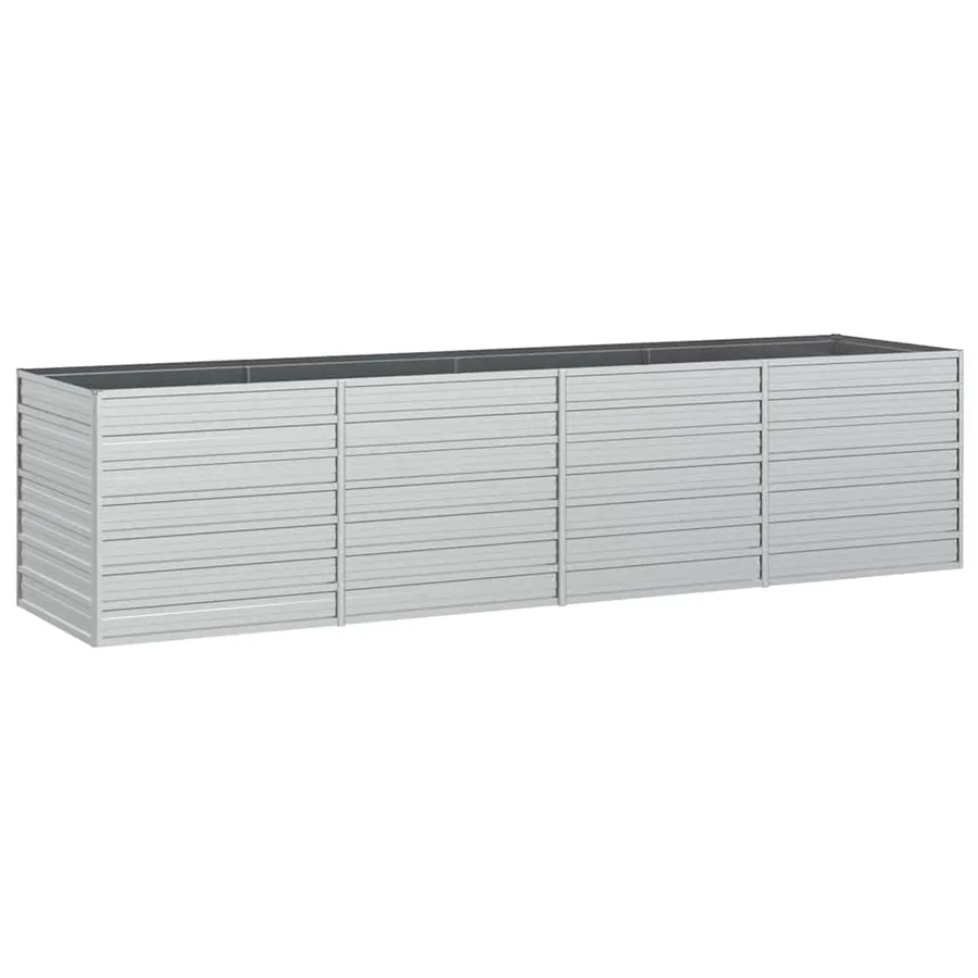 Lit surélevé de jardin 320x80x77 cm Acier galvanisé Argenté - 2