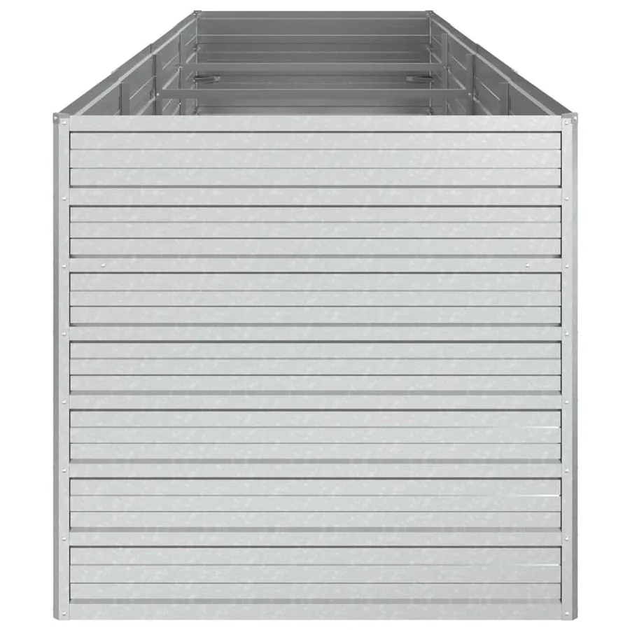 Lit surélevé de jardin 320x80x77 cm Acier galvanisé Argenté - 5