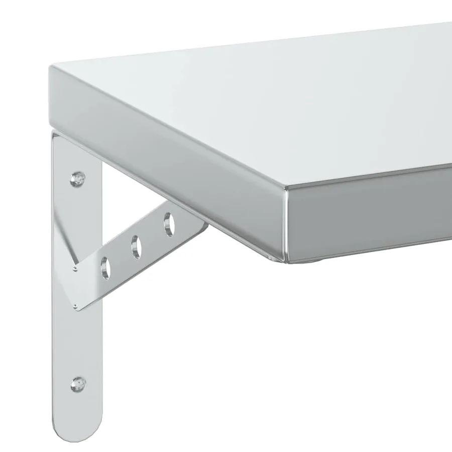 Étagères murales 2 pcs 100x23,5 cm argenté acier inoxydable - 8