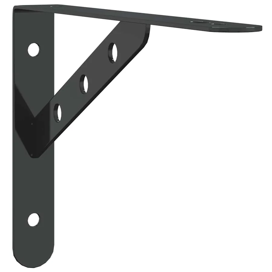 Supports d'étagères 4 pcs 23,5x2,5x15,5cm noir acier inoxydable - 2