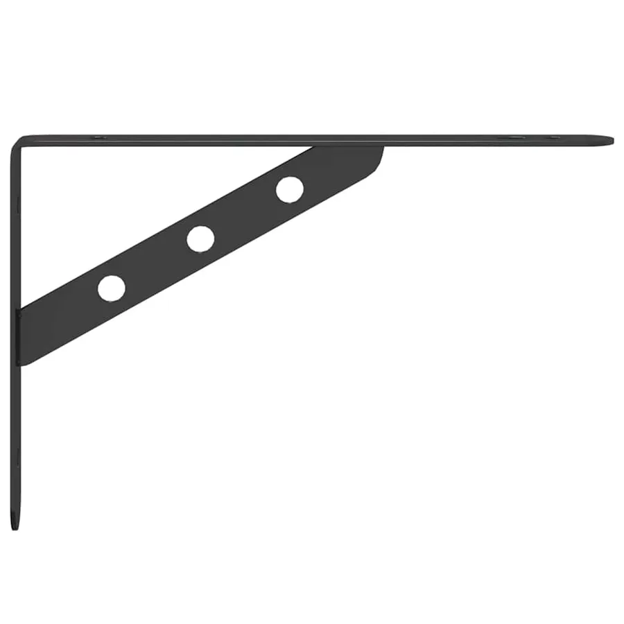 Supports d'étagères 4 pcs 23,5x2,5x15,5cm noir acier inoxydable - 6