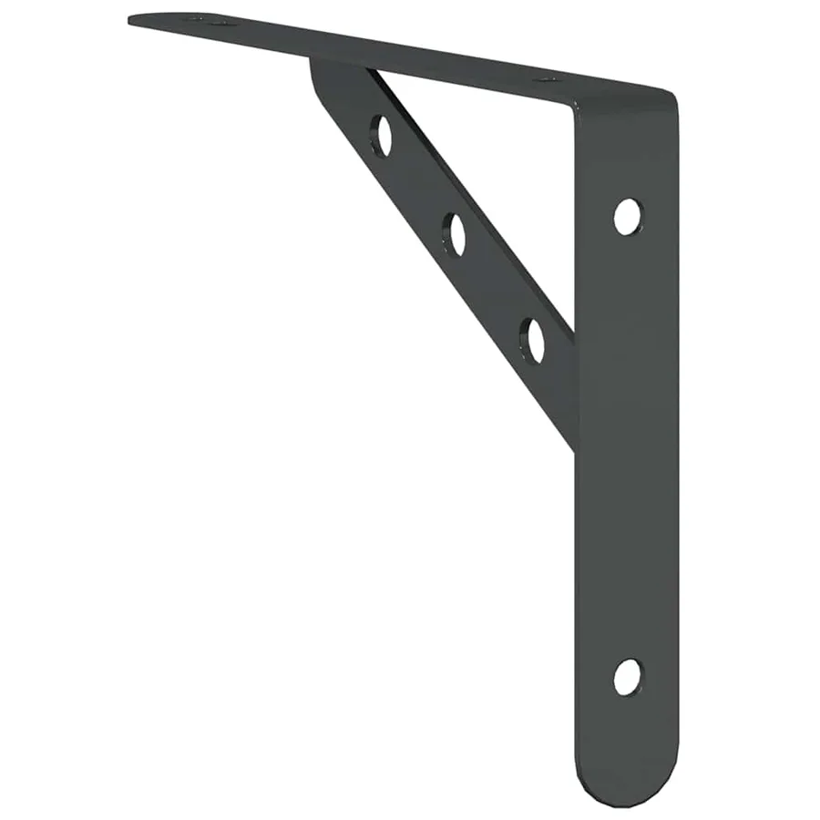 Supports d'étagères 4 pcs 23,5x2,5x15,5cm noir acier inoxydable - 7