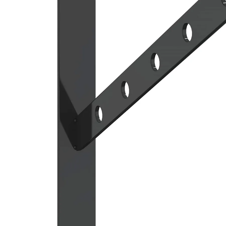Supports d'étagères 4 pcs 23,5x2,5x15,5cm noir acier inoxydable - 8