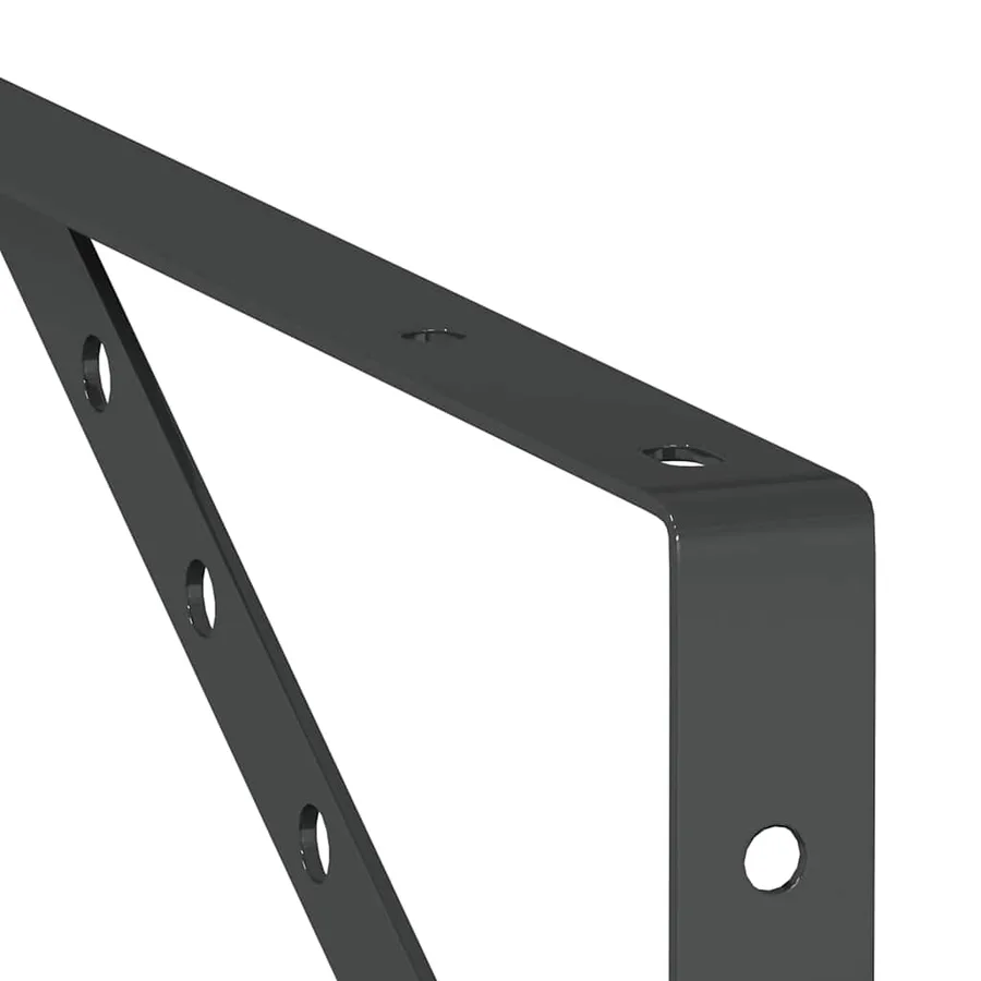 Supports d'étagères 4 pcs 23,5x2,5x15,5cm noir acier inoxydable - 9
