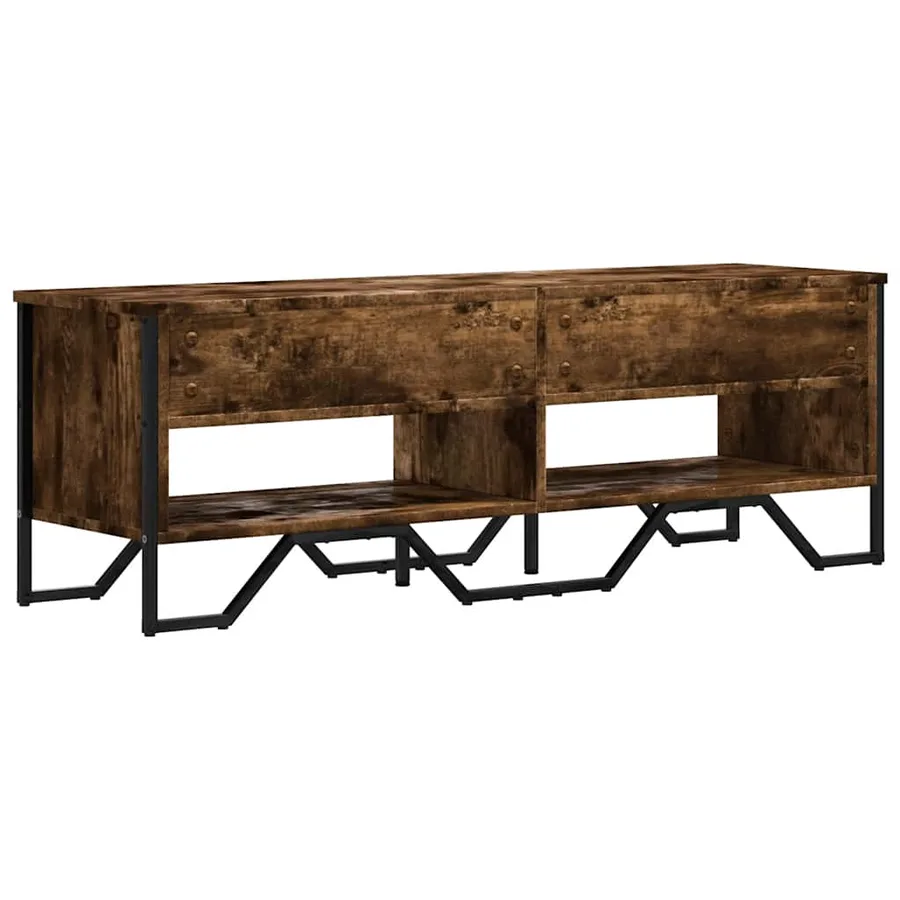 Meuble TV chêne fumé 122x34x41 cm bois d'ingénierie - 6