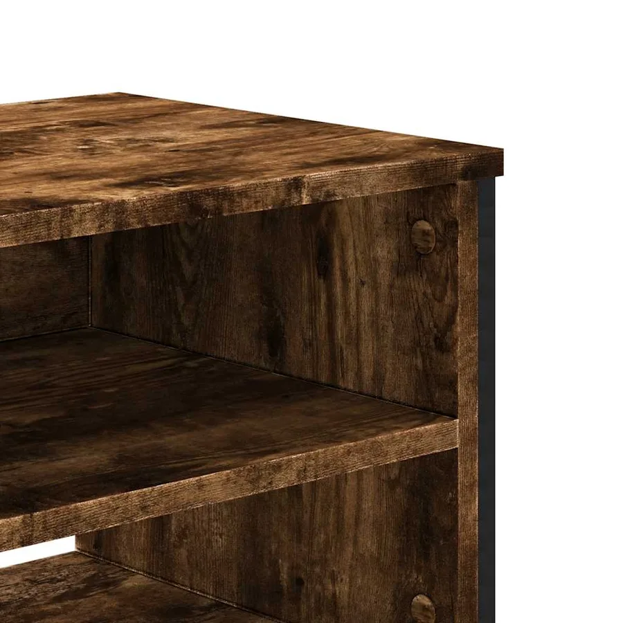 Meuble TV chêne fumé 122x34x41 cm bois d'ingénierie - 7