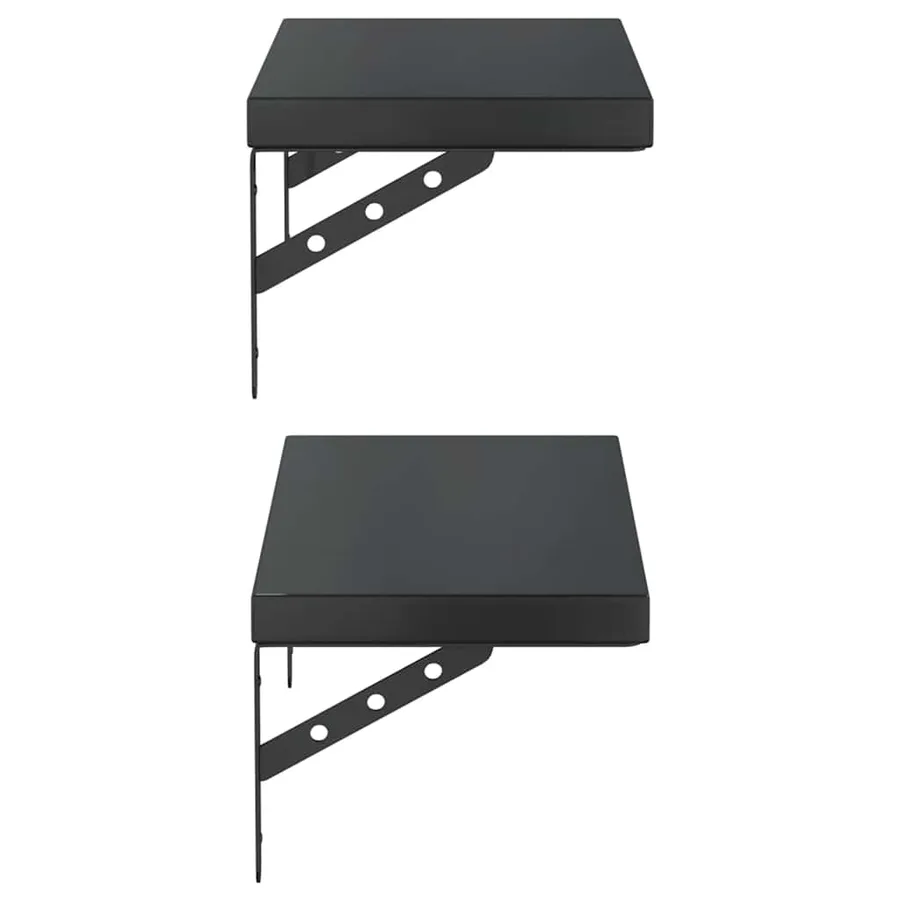 Étagères murales 2 pcs 50x23,5 cm noir acier inoxydable - 6