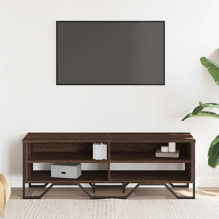 Meuble TV chêne marron 122x34x41 cm bois d'ingénierie - 3